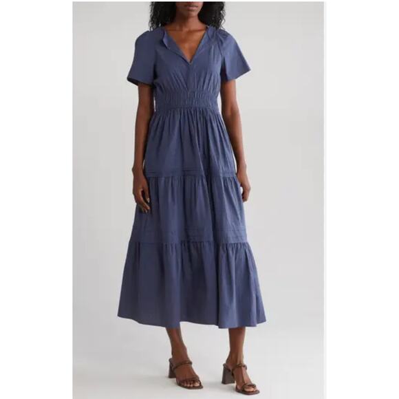 STITCHDROP Tempe Cotton Maxi Poplin Dress M Boho Chic Preppy Cottagecore Luxury - Picture 1 of 11